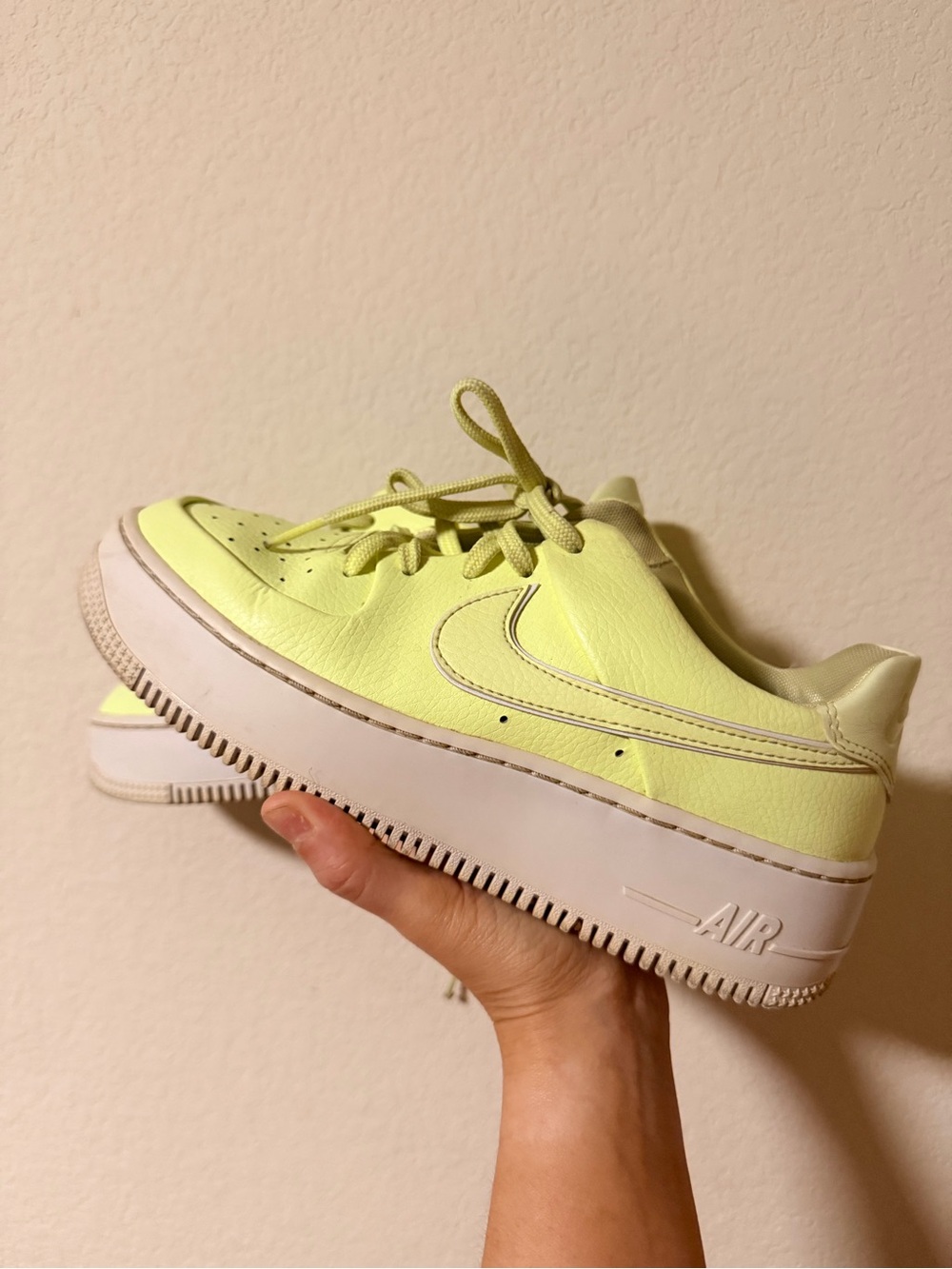 Af1 Nike Women’s Low-Top Leather Sneakers in Pale green